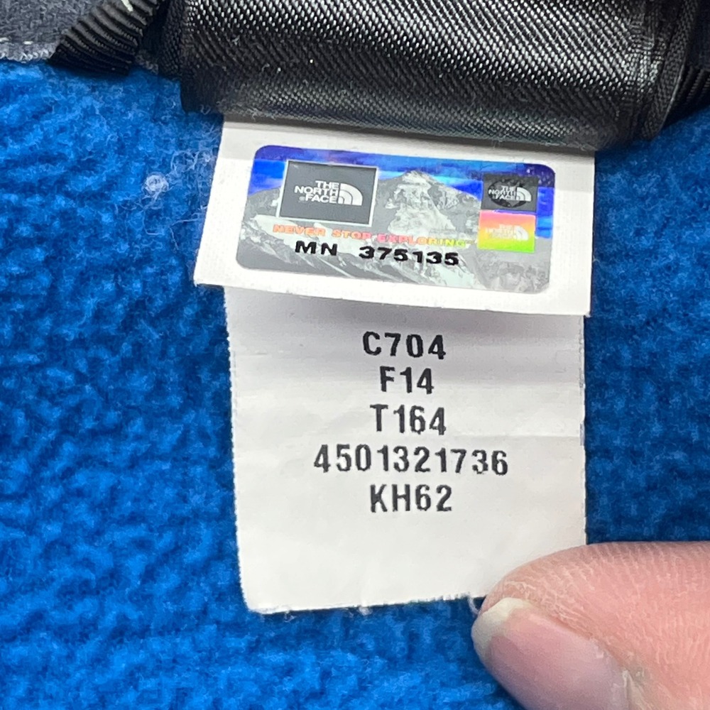 The North Face Blue Gray Fleece Full Zip Jacket Men Large Never Stop‎ Exploring - Picture 4 of 11